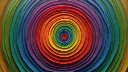 Vibrant rainbow swirl abstract background with concentric circles - Powered by Adobe