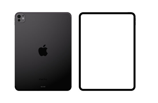 New ipad pro by Apple Inc. Screen ipad and back side ipad. Vector illustration