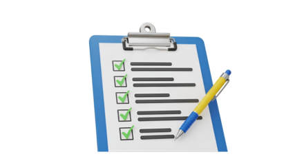 Clipboard with Checklist and Pen to-do list task