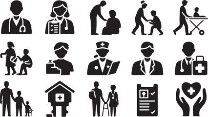 Healthcare and Medical Professional Icons doctor nurse