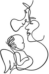 Father mother and baby