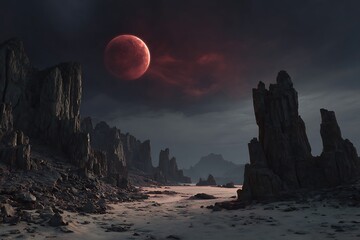 moon over the mountains