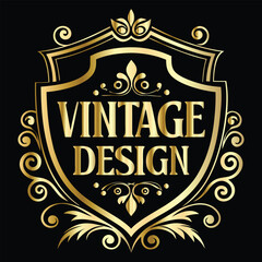 Vector golden frame. Elegant element for design in Eastern style, place for text. Floral golden border. Lace illustration for invitations and greeting cards.
Vintage gold frame on black background. 