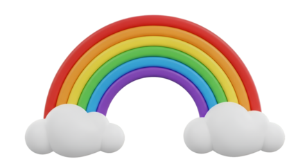 Colorful Rainbow Arch with White Clouds colors