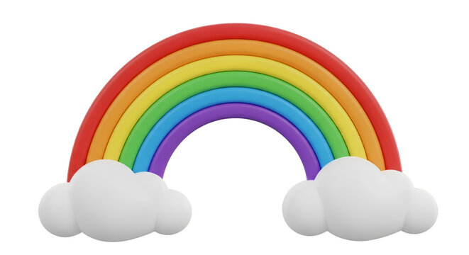 Colorful Rainbow Arch with White Clouds colors