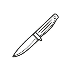 Clean line art illustration of a kitchen knife on a white background