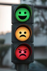 Traffic Light With Emotion Faces