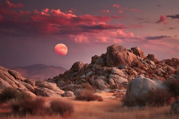 sunset in the desert