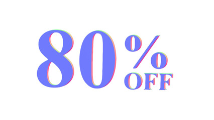 80% OFF Promotional Graphic - 3D Bold Multicolor PNG transparent 