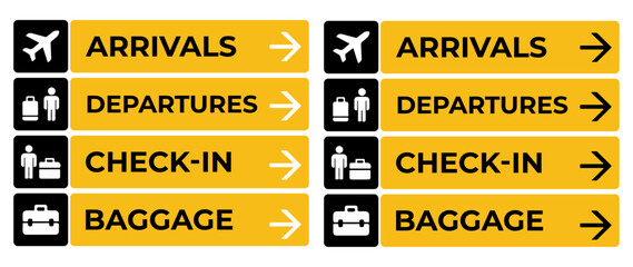 Airport Sign, Airport board airline sign, departures, arrivals, check in, baggage information