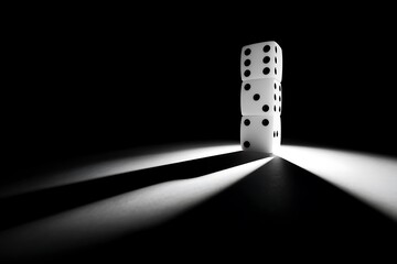 a domino standing upright