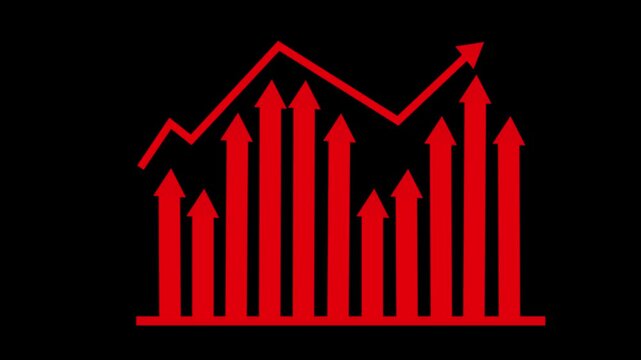 Arrows Indicating Growth and Decline, Infographic Style Business Report with Animated Bar Graph and Charts