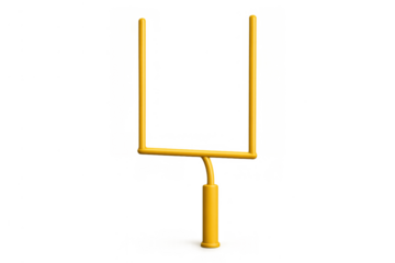 American football yellow goalpost providing scoring target for field goals and extra points, transparent background