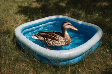  duck  in the pool