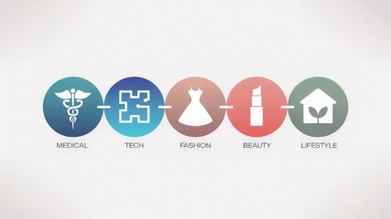 “Medical, Tech, Fashion, Beauty & Lifestyle Icons – Modern Minimal Gradient Symbols Set”