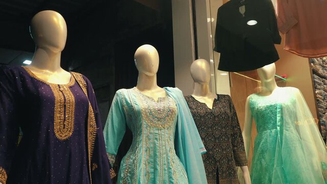 Mannequin in Shop Display Wearing Traditional Indian Dress