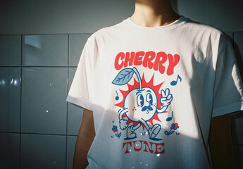 White Baggy T-shirt Mockup