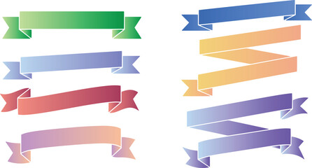 Set of Vector Gradient Ribbons and Rosettes: Colorful Banners, Medals, Awards, Seals, and Labels for Web Design.