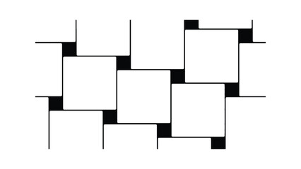 Grid black and white vector background texture. Modern abstract perspective geometric shapes pattern lines