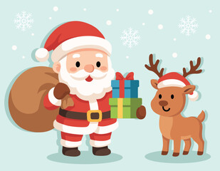 santa claus and reindeer