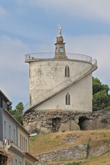 Monument to the Sacred Heart of Jesus, statue of Jesus on a tower on Guadalupe hill, Braga, Portuga