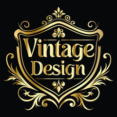 Vector golden frame. Elegant element for design in Eastern style, place for text. Floral golden border. Lace illustration for invitations and greeting cards.
Vintage gold frame on black background. 