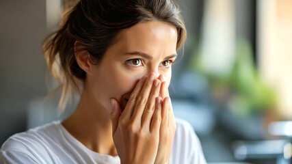 Female hands washing face with water face partially hidden by hands facial cleansing skincare routine beauty care hygiene practice morning routine face washing skin health