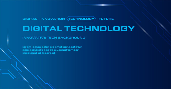 Blue Digital Tech Interface Background Clean futuristic UI layout with glowing circuit lines on a dark blue digital grid.