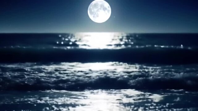 full moon over water