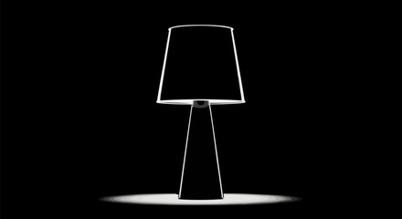 Elegant Table Lamp Silhouette - A Study in Light and Shadow.
