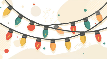  template Christmas light element with flat design, featuring a stylized and modern aesthetic,...