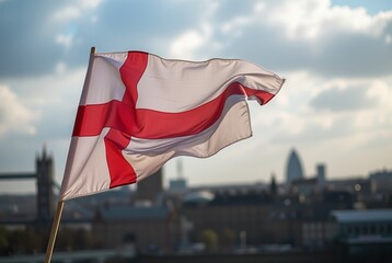 flag of england waving on the wind