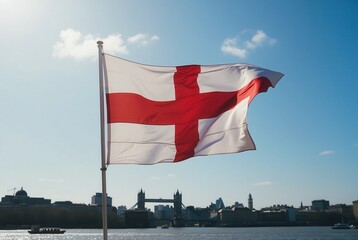 england flag against blue sky