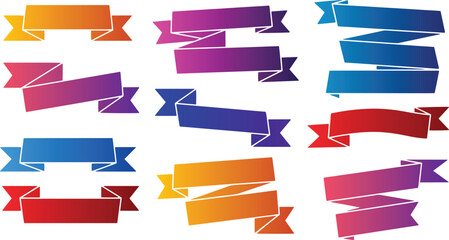 Set of Gradient Ribbons for Your Creative Design Journey