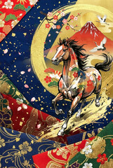 2026年令和8年用の年賀状デザイン（午年）