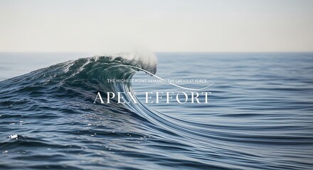A wave cresting over the ocean with apex and effort text
