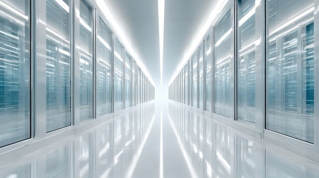 Modern Data Center Stock Photo: Servers and Technology, Server room