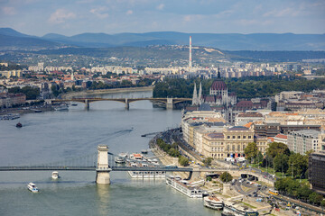 Hungary. Budapest. View of the city from a high point.
