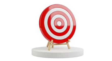 Red and White Target on Wooden Stand dartboard bullseye
