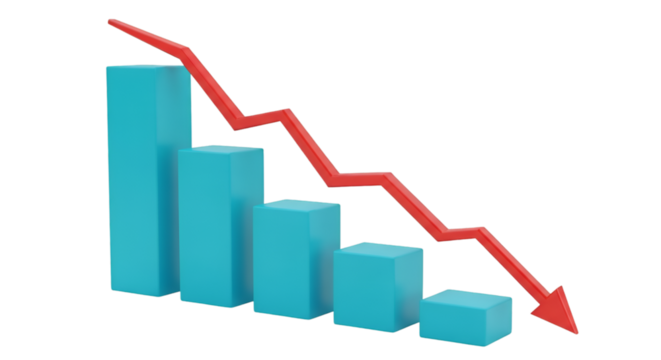 Red Arrow Graph Declining Downward chart decline