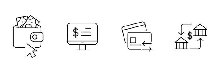 Digital finance, secure transaction, online payment, wallet transfer, banking money exchange icon vector illustration for commercial use.