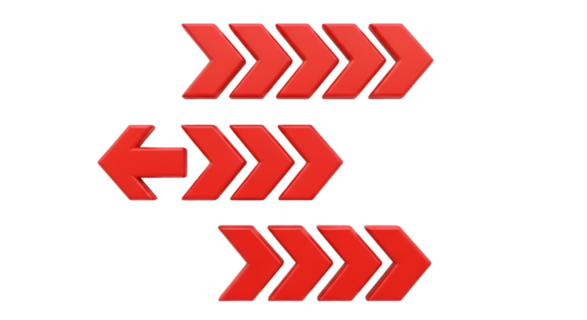 Red Arrows Pointing Left and Right on Black Background