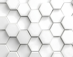 Fototapeta premium Abstract White Hexagonal Pattern Background - Geometric Design