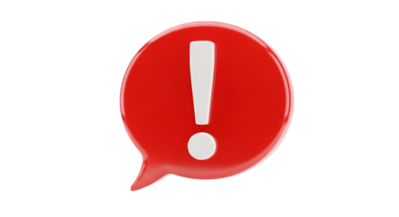 Red Exclamation Mark Speech Bubble Icon alert warning