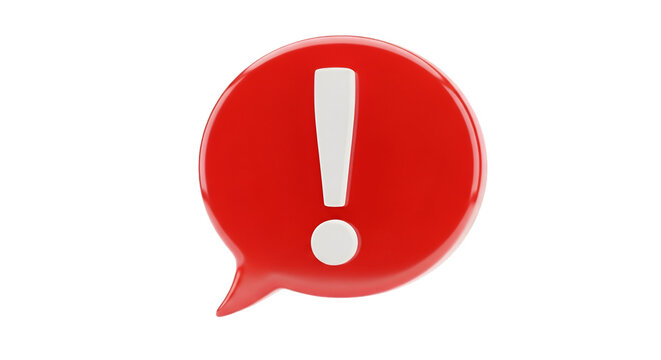 Red Exclamation Mark Speech Bubble Icon alert warning