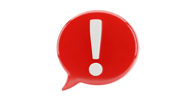 Red Exclamation Mark Speech Bubble Icon alert warning