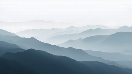 Fototapeta premium Layered Dunes Fading into White Sky with Soft Atmospheric Depth 