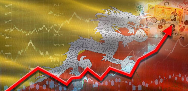 Bhutan Financial Growth on Market Graph. Bhutan Economic Growth on Financial Graph