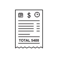 "Billing Receipt Icon – Invoice or Bill Document"