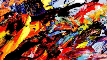 Abstract art background . Hand painting artwork on canvas .